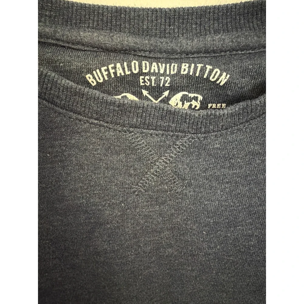 Buffalo David Bitton Sweatshirt Boys S 7-8 Navy Blue Excellent Heather Pullover